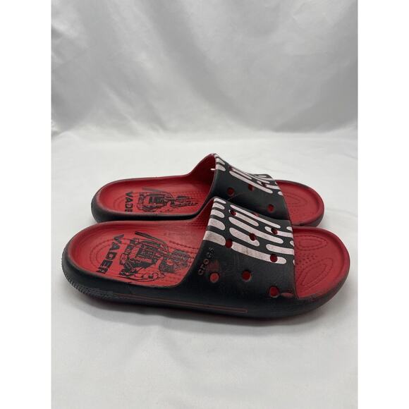 Crocs X Star Wars Darth Vader Unisex Size M5 W7 Black Red Slide Sandals - Picture 4 of 10